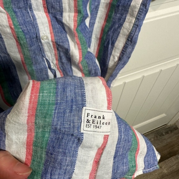 Frank & Eileen Rory Woven Long striped linen dress - Picture 6 of 10